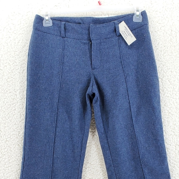 American Eagle Womens 8 31x32 Blue Gray Trouser Pants Wool Blend Lined Bootcut - Picture 2 of 10